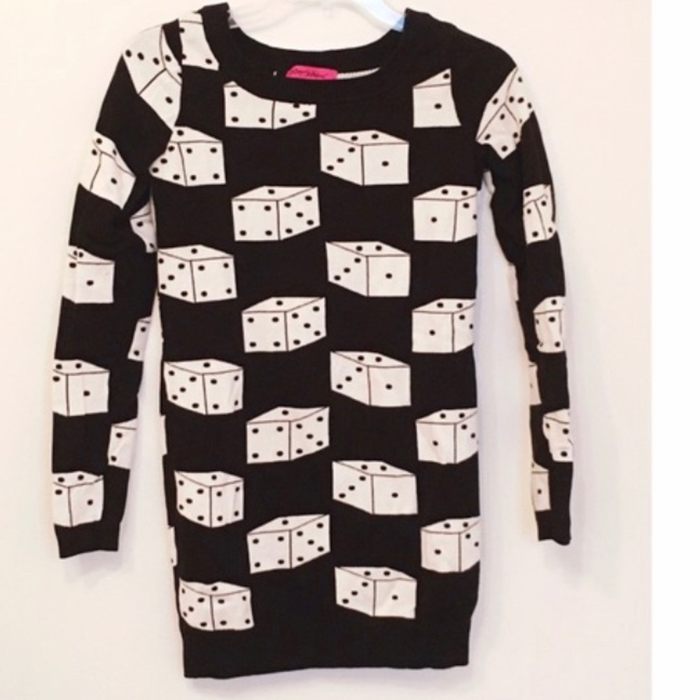 VINTAGE & RARE Betsey Johnson Dice Tunic Sweater